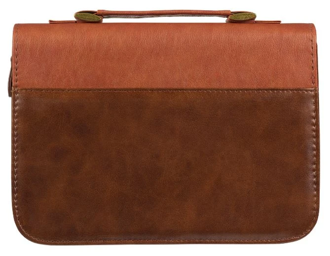 BC: Stand Firm Two-tone Brown Faux Leather Large 4 BC: Stand Firm Two-tone Brown Faux Leather Large - Image 2