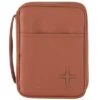BC: Caramel Brown Cross Large Vinyl Bible Cover With Handle -Cheap Book Store 124 0652 0