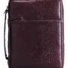 BC: Burgundy Embossed Cross Leather Look Small