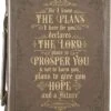 BC: For I Know The Plans Brown Faux Leather Classic Large – Jeremiah 29:11