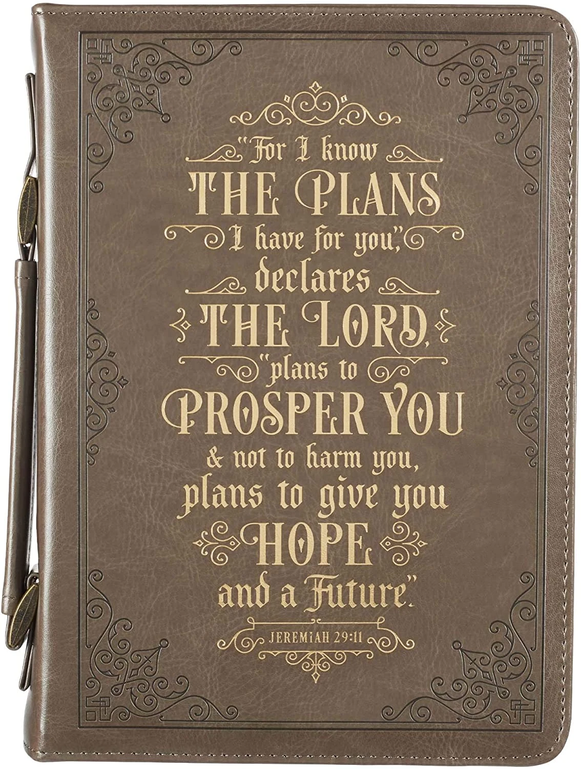 BC: For I Know The Plans Brown Faux Leather Classic Large – Jeremiah 29:11 3 BC: For I Know The Plans Brown Faux Leather Classic Large – Jeremiah 29:11