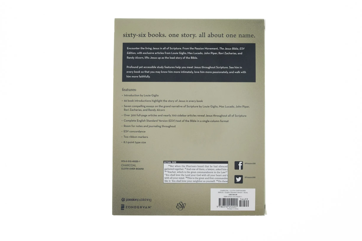 ESV The Jesus Bible, Cloth Over Board, Gray Hardcover 8 ESV The Jesus Bible, Cloth Over Board, Gray Hardcover - Image 6