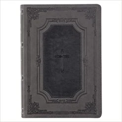 KJV Super Giant Print Bible Two-Tone Gray Faux Leather