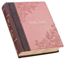 KJV Notetaking Bible Twotone Pink/Brown Floral Faux Leathe -Cheap Book Store 206 0841 2