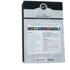 KJV Blue Faux Leather Large Print Thinline Bible With Thumb Index -Cheap Book Store 206 0858 5