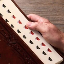 KJV Art Nouveau Framed Saddle Tan Faux Leather Bible – Thumb Index -Cheap Book Store 206 1004 4