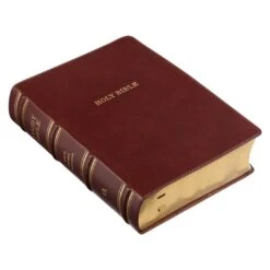 KJV Saddle Tan Full Grain Leather Study Bible – Thumb Index -Cheap Book Store 206 1006 2