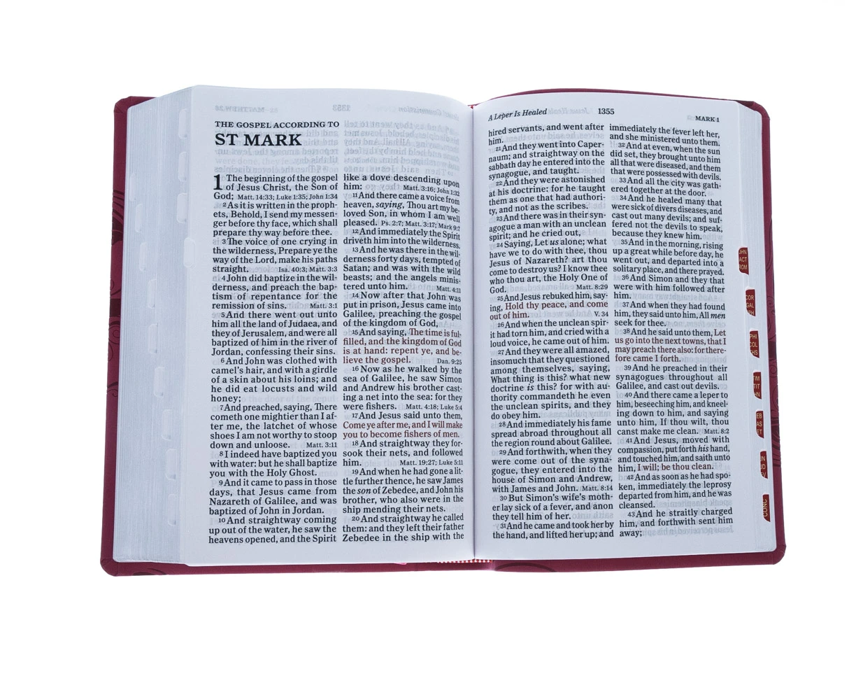KJV Large Print Reference Bible, Pink Leathertouch Indexed 6 KJV Large Print Reference Bible, Pink Leathertouch Indexed - Image 4
