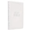 KJV Bible White Faux Leather Large Print Thinline Thumb Index