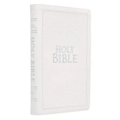 KJV Bible White Faux Leather Large Print Thinline Thumb Index