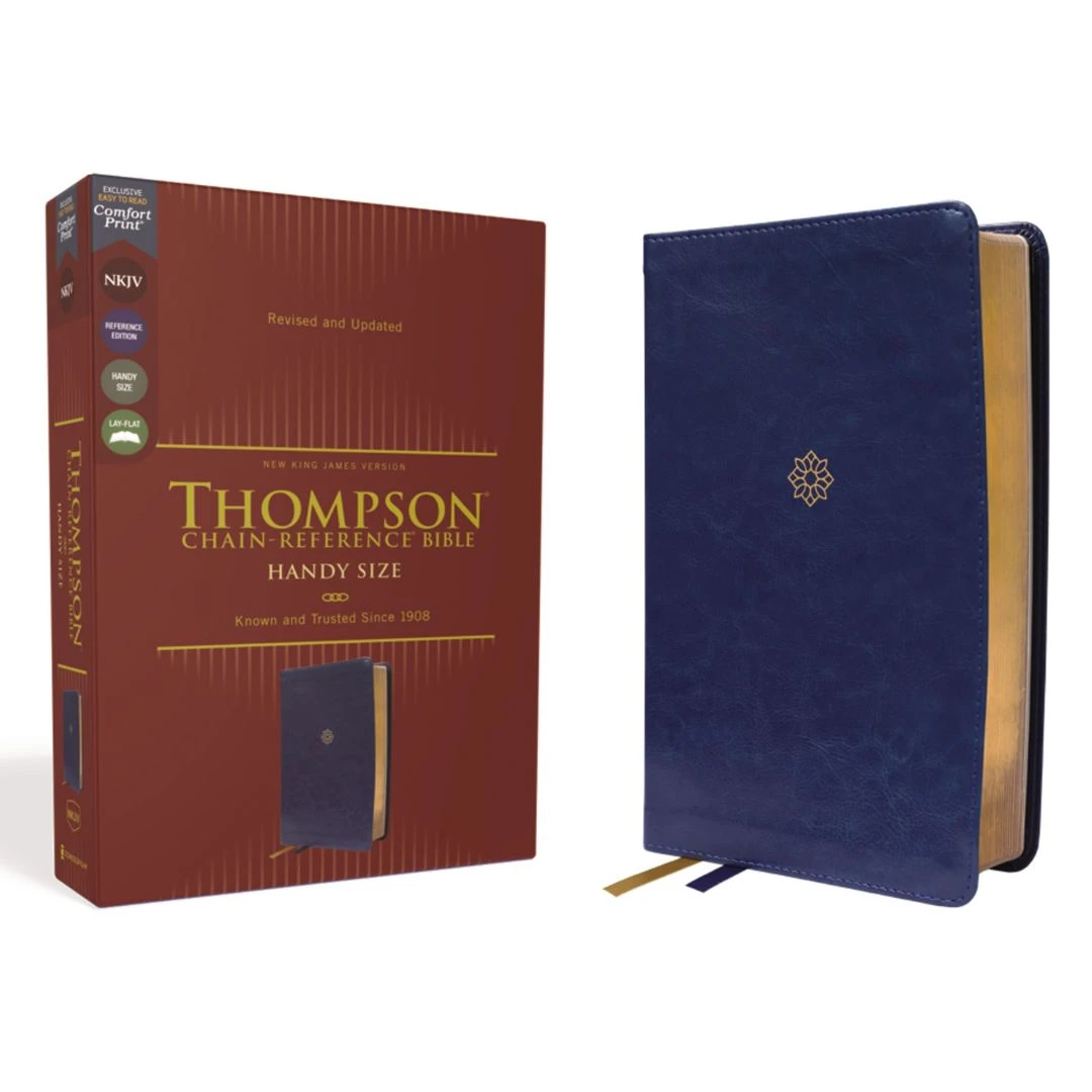 NKJV Thompson Chain-Reference Bible, Handy Size, Leathersoft, Navy