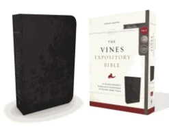 NKJV Vines Expository Bible Leathersoft, Black, Comfort Print