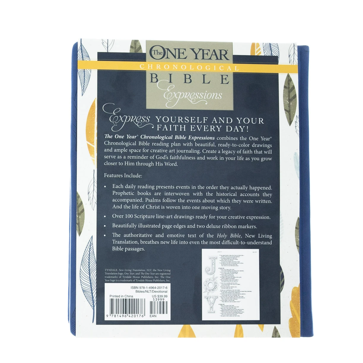 NLT2 One Year Chronological Bible Creative Expressions -Deluxe Blue Hardcover 7 NLT2 One Year Chronological Bible Creative Expressions -Deluxe Blue Hardcover - Image 5