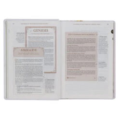 NLT Cream-colored Floral Faux Leather Spiritual Growth Bible -Cheap Book Store 212 0204 3