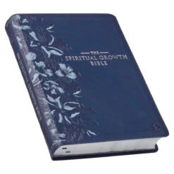 NLT Navy Blue Faux Leather Spiritual Growth Bible -Cheap Book Store 212 0205 1