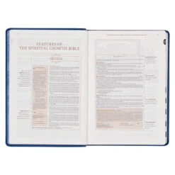 NLT Navy Blue Faux Leather Spiritual Growth Bible -Cheap Book Store 212 0205 2