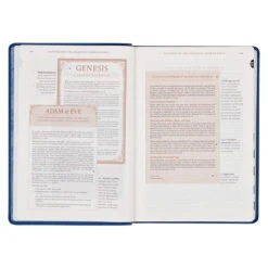 NLT Navy Blue Faux Leather Spiritual Growth Bible -Cheap Book Store 212 0205 3