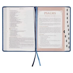 NLT Navy Blue Faux Leather Spiritual Growth Bible -Cheap Book Store 212 0205 4 2