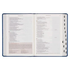 NLT Navy Blue Faux Leather Spiritual Growth Bible -Cheap Book Store 212 0205 5
