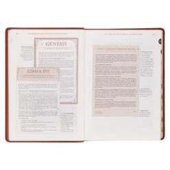 NLT Saddle Tan Faux Leather Spiritual Growth Bible -Cheap Book Store 212 0206 4