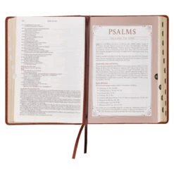 NLT Saddle Tan Faux Leather Spiritual Growth Bible -Cheap Book Store 212 0206 5