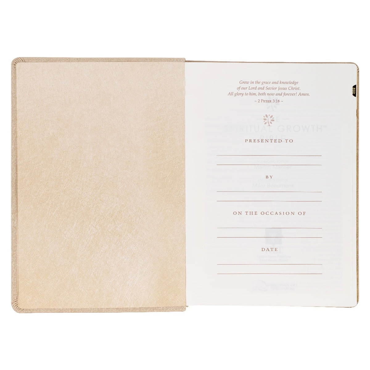 NLT Pearlescent Taupe Faux Leather Spiritual Growth Bible 6 NLT Pearlescent Taupe Faux Leather Spiritual Growth Bible - Image 4