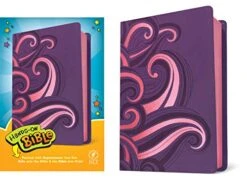 NLT Hands-On Bible Leatherlike, Purple/Pink Swirls